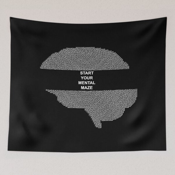 Item preview, Start your mental maze - white letters on black background designed and sold by SplashTastic.