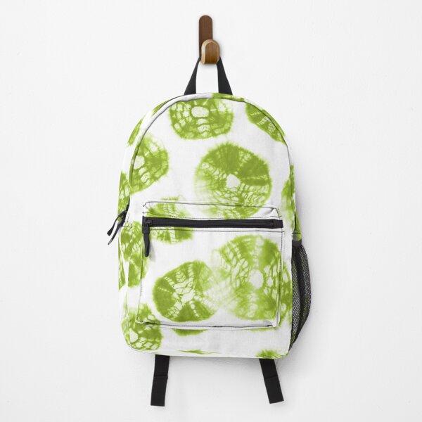 Item preview, Shibori Kumo tie dye lime green dots over white designed and sold by marufemia.