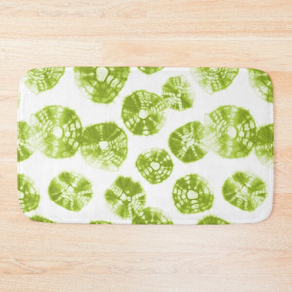 Item preview, Shibori Kumo tie dye lime green dots over white designed and sold by marufemia.