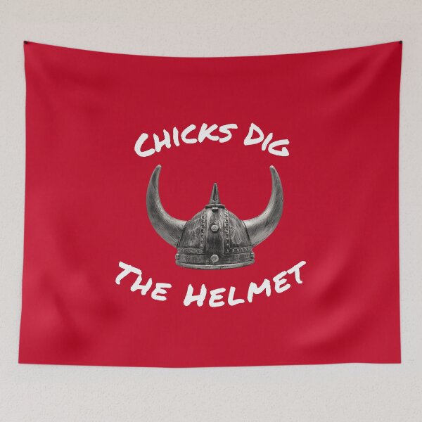 Item preview, Chicks Dig The Helmet designed and sold by RiffRaffGraffix.
