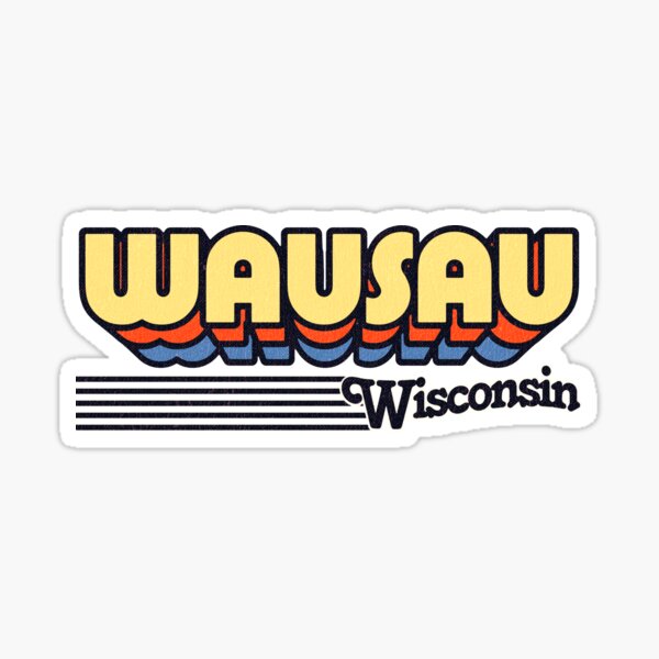 Wausau, Wisconsin | Retro Stripes Sticker
