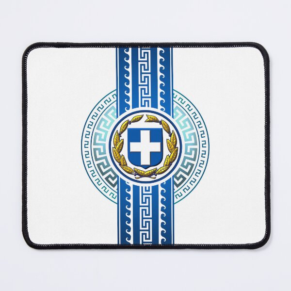 Item preview, Ellas Greece Dark Blue Stripe Greek Key designed and sold by Yiorgos Designs.