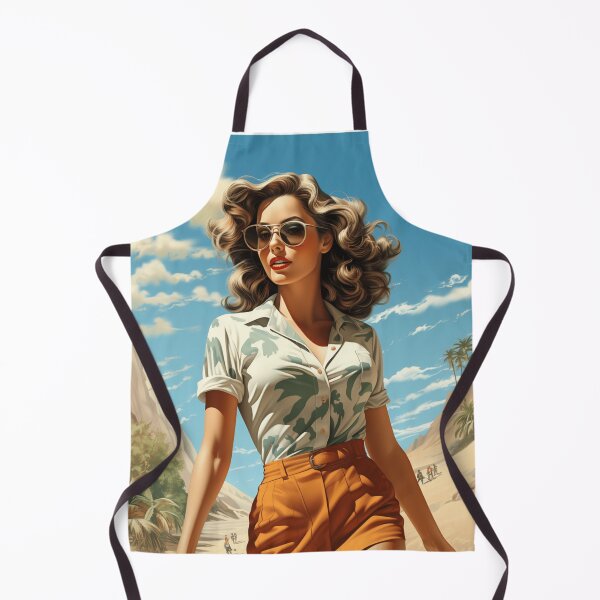 Item preview, A Vintage Pin Up Girl at the Beach Illustration designed and sold by GoodOldVintage.