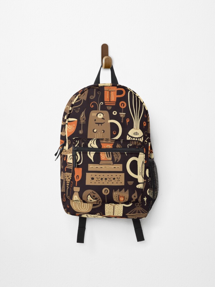 Thumbnail 1 of 3, Backpack, Coffee lovers abstraction pattern designed and sold by SmileshareShop.