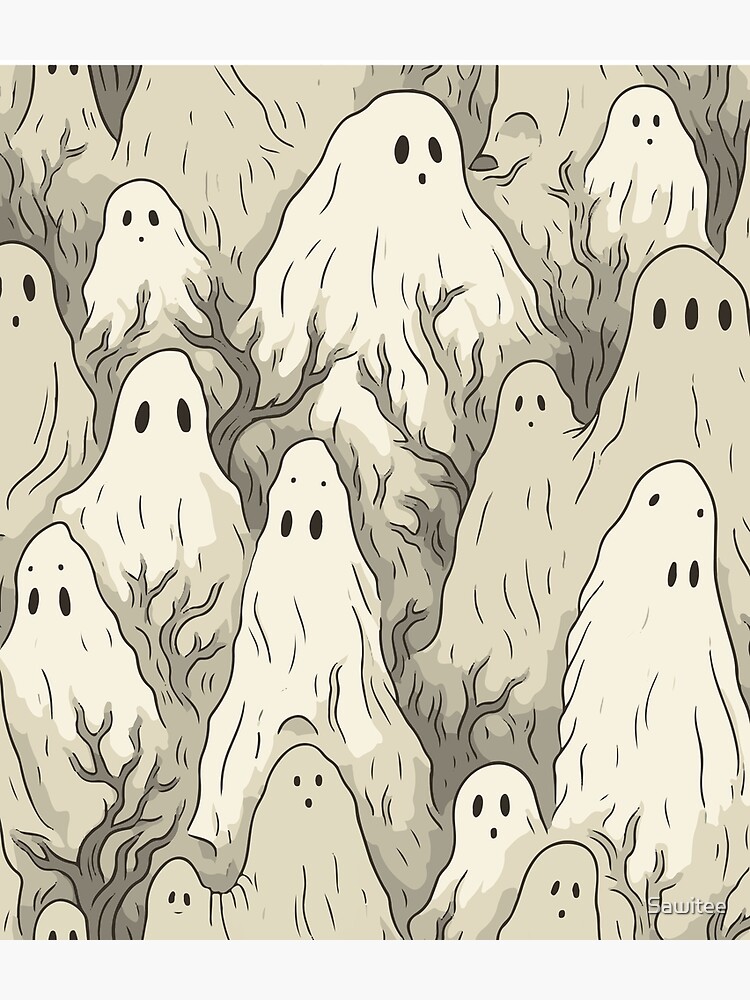Thumbnail 3 of 3, Backpack, Ghost gathering seamless pattern designed and sold by Sawitee.
