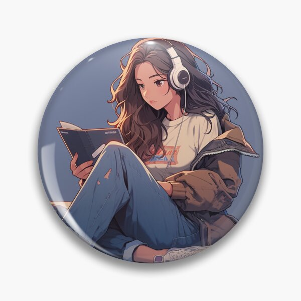 Item preview, The Girl Book Lover - Reading Cartoon Characters designed and sold by Ordinary Life Works.