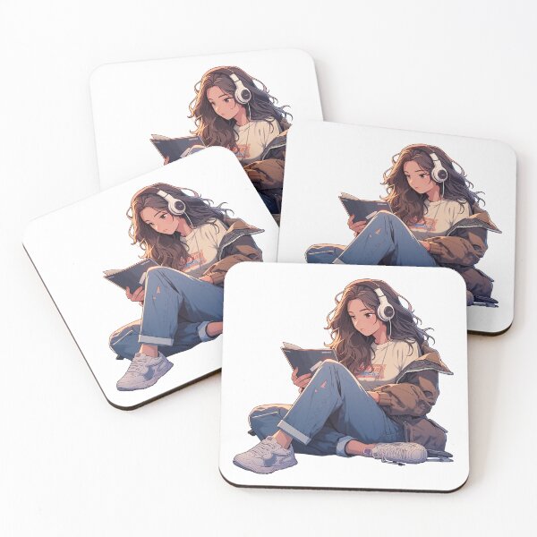 Item preview, The Girl Book Lover - Reading Cartoon Characters designed and sold by Ordinary Life Works.