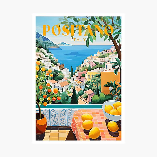 Aperçu de l'œuvre Positano Italie Impression de voyage créée et vendue par ArtVueStudio.