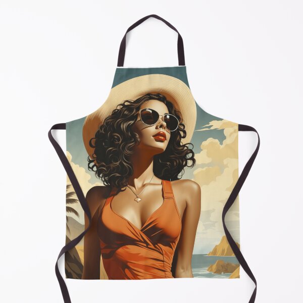 Item preview, A Vintage Retro Illustration of a Beautiful Woman at the Beach designed and sold by GoodOldVintage.