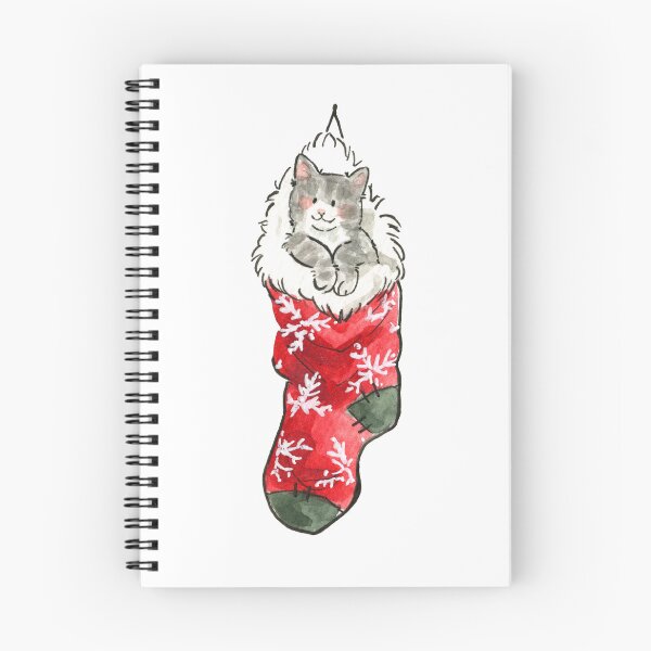 Item preview, Christmas Grey Cat Sock  designed and sold by carlottamascolo.