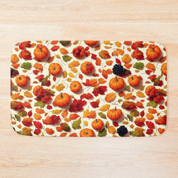 Item preview, Autumn Thanksgiving Fall Season Leaves Pumpkin Themed Design Illustration Pattern designed and sold by FCS Specialties LLC.