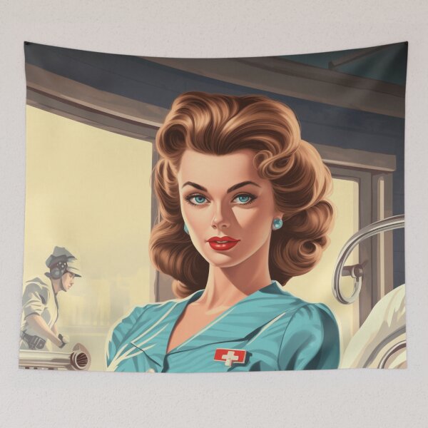 Item preview, A Vintage Retro Illustration of a Nurse designed and sold by GoodOldVintage.