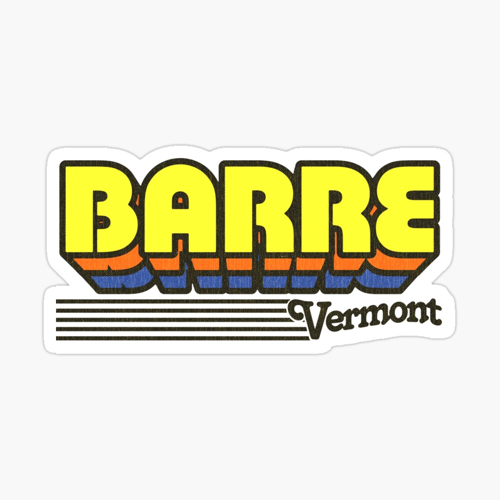 Barre, Vermont | Retro Stripes Sticker