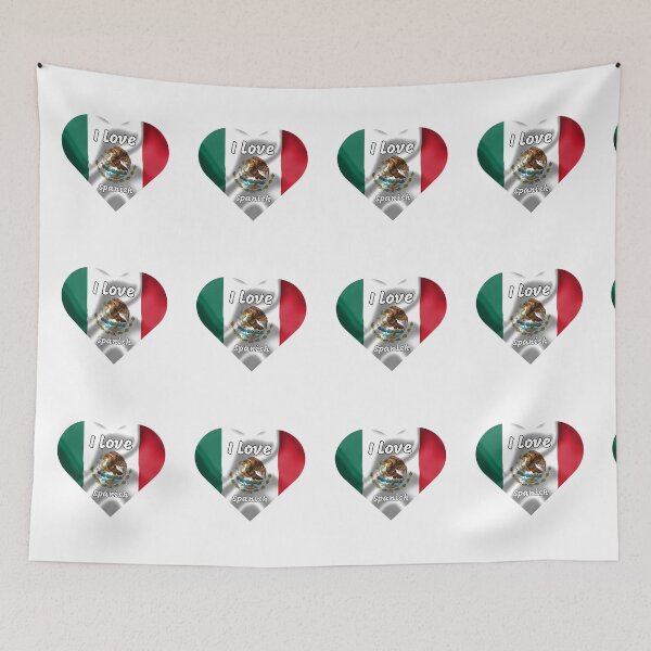 Item preview, i love spanish, heart with mexico flag designed and sold by language-des.