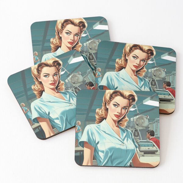 Item preview, A Vintage Retro Illustration of a Nurse designed and sold by GoodOldVintage.