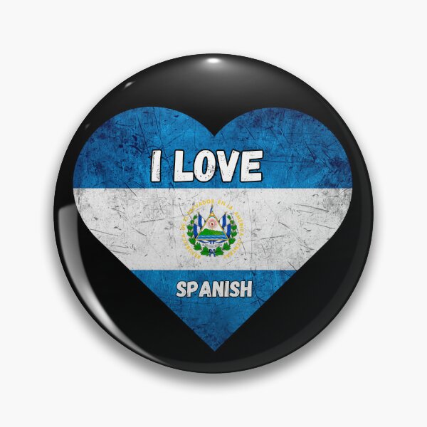 Item preview, i love spanish, heart with flag of el salvador designed and sold by language-des.