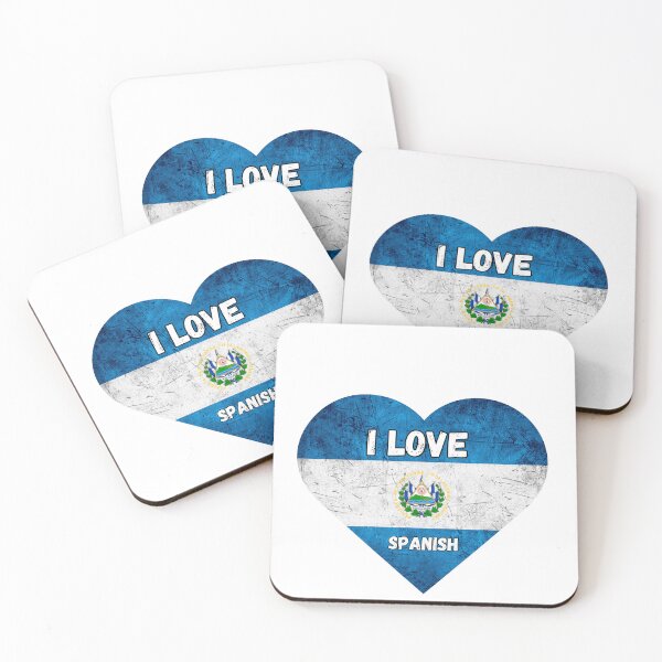 Item preview, i love spanish, heart with flag of el salvador designed and sold by language-des.