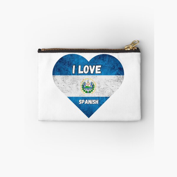 Item preview, i love spanish, heart with flag of el salvador designed and sold by language-des.