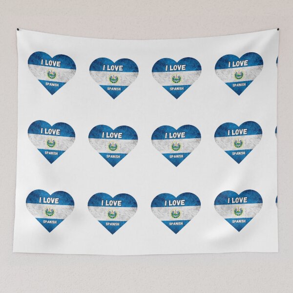 Item preview, i love spanish, heart with flag of el salvador designed and sold by language-des.