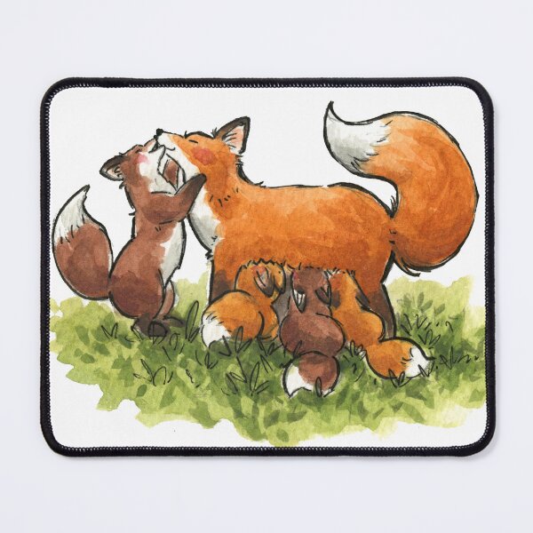 Item preview, Foxes Family Cute Watercolour Painting designed and sold by carlottamascolo.