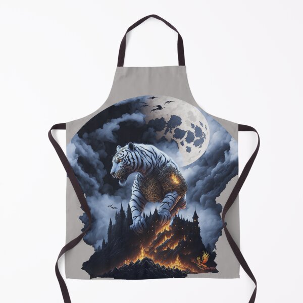 Item preview, Mythical White Tiger Conquering the Castle (Grey) designed and sold by AmaziaCo.