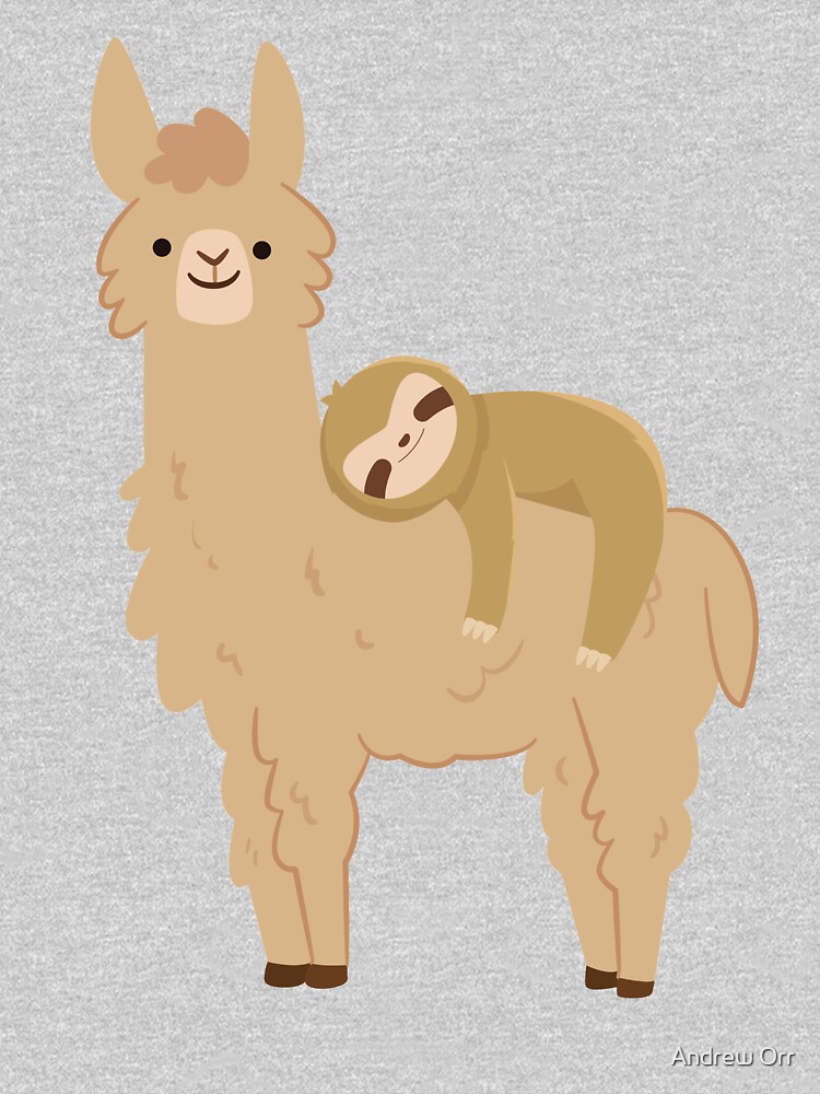 Adorable Sloth Relaxing on a Llama | Funny Llama Sloth by Soulfire86