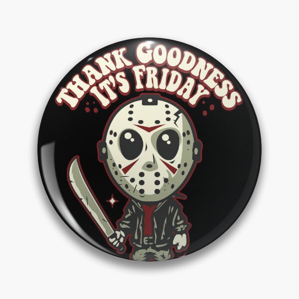 Item preview, TGIF the 13th - Funny Jason Retro Cartoon Character - "Thank Goodness It's Friday" designed and sold by ChattanoogaTee.