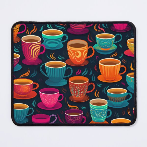 Item preview, Coffee lovers colourful cups pattern designed and sold by SmileshareShop.