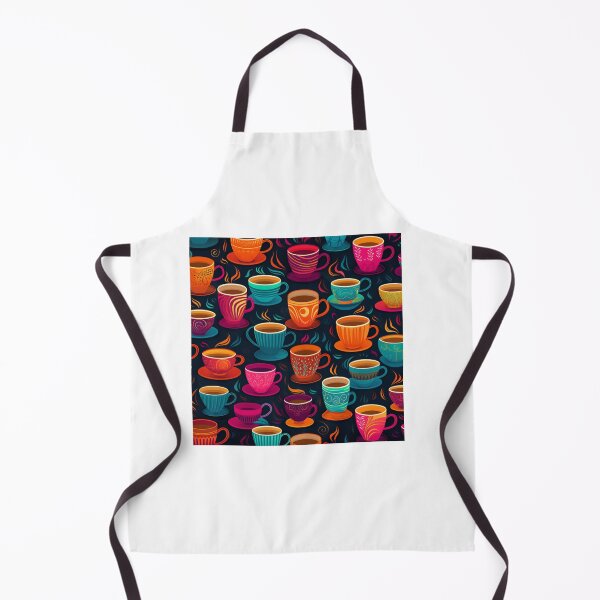 Item preview, Coffee lovers colourful cups pattern  designed and sold by SmileshareShop.