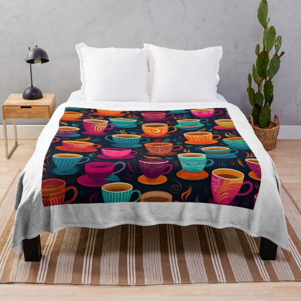 Item preview, Coffee lovers colourful cups pattern designed and sold by SmileshareShop.