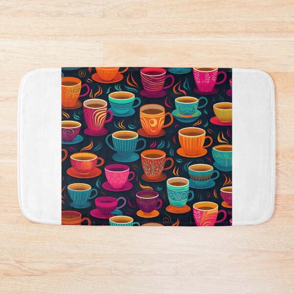 Item preview, Coffee lovers colourful cups pattern  designed and sold by SmileshareShop.