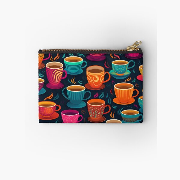 Item preview, Coffee lovers colourful cups pattern  designed and sold by SmileshareShop.