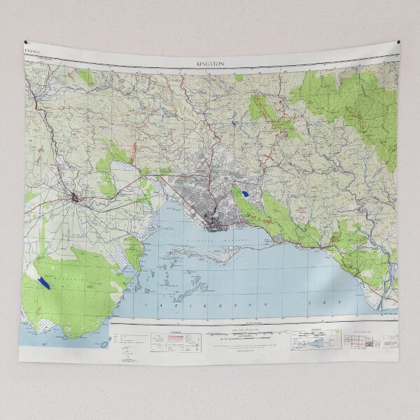 Item preview, Vintage Kingston Jamaica Map (1965) designed and sold by BravuraMedia.