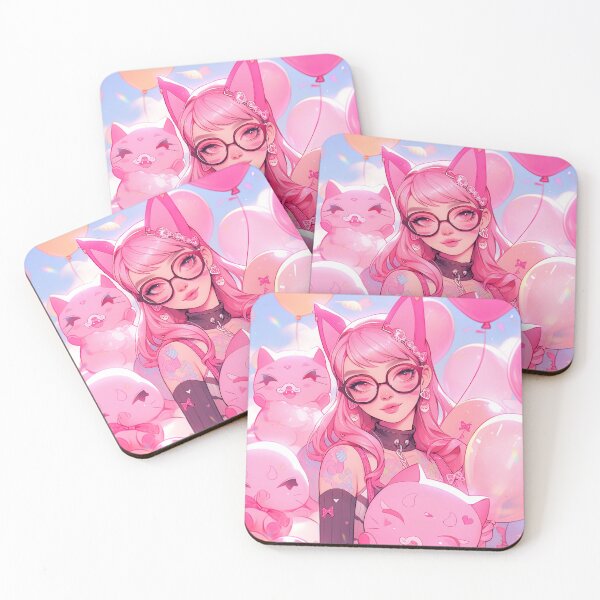 Item preview, Adorable Pink Animal Ears Anime Party Girl designed and sold by bubblegoth.