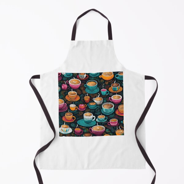 Item preview, Coffee lovers crazy cups pattern  designed and sold by SmileshareShop.