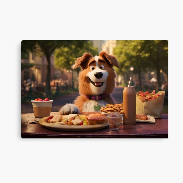 Artikel-Vorschau von Lustiger Hund beim Essen im Pixar-Style, designt und verkauft von tw0nkey.