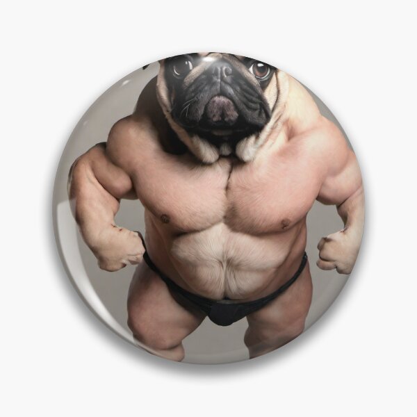 Item preview, Not Natural bodybuilder Pug designed and sold by petstiming.