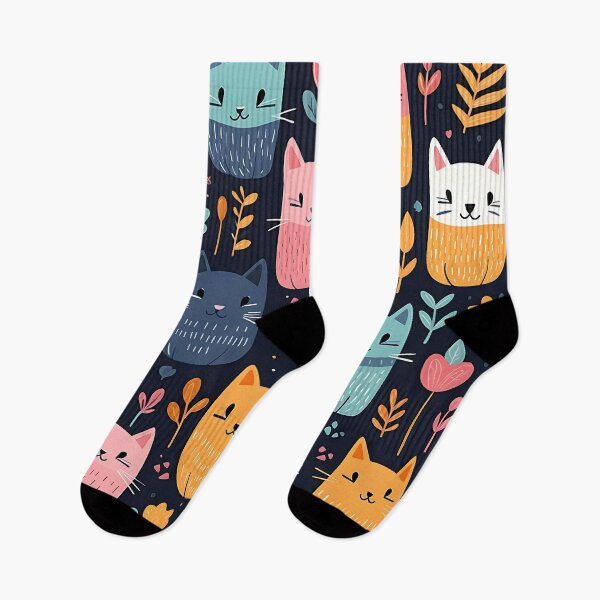 Item preview, Cute Kittens in Colorful Digital Art Pattern designed and sold by Digi-Artsy.