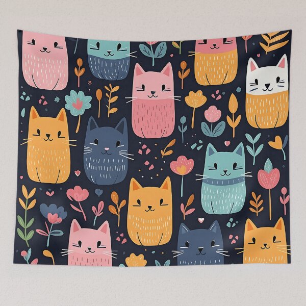 Item preview, Cute Kittens in Colorful Digital Art Pattern designed and sold by Digi-Artsy.