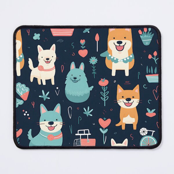 Item preview, Cute Puppies in Colorful Digital Art Pattern designed and sold by Digi-Artsy.