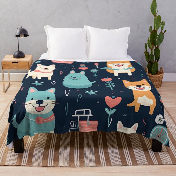 Item preview, Cute Puppies in Colorful Digital Art Pattern designed and sold by Digi-Artsy.