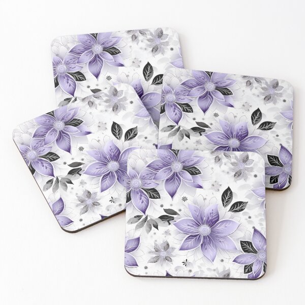 Item preview, Colorful fantasy pattern black purple lilac blossom flowers designed and sold by G-M-Designs.
