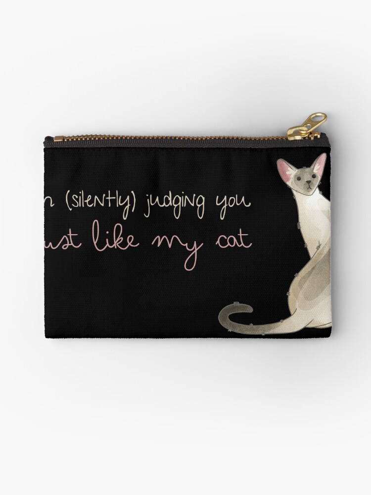 Thumbnail 1 of 4, Zipper Pouch, I’m judging you - Siamese designed and sold by FelineEmporium.