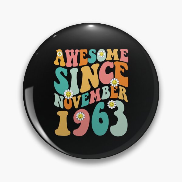 Item preview, Awesome Since November 1963 | Made In 1963 | Retro Groovy Birthday designed and sold by Christina-grich.