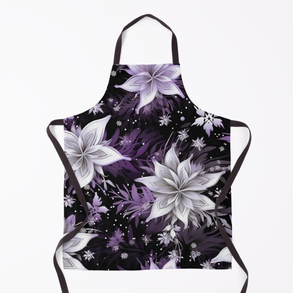 Artikelvorschau, Buntes Fantasiemuster schwarz lila flieder Blüten Blumen entworfen und verkauft von G-M-Designs.