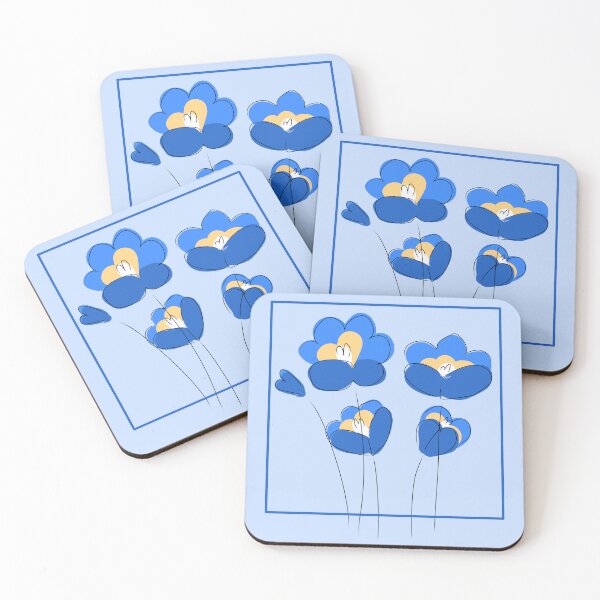 Item preview, Blue flowers designed and sold by KJartboutique.