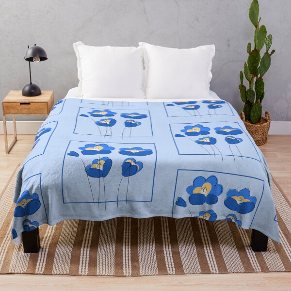 Item preview, Blue flowers designed and sold by KJartboutique.