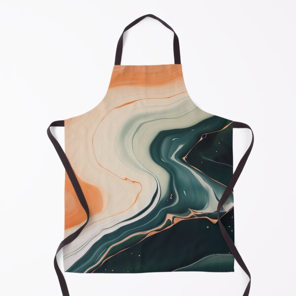 Artikelvorschau, Orange, Green, and White Marble Paint Swirl entworfen und verkauft von Digi-Artsy.
