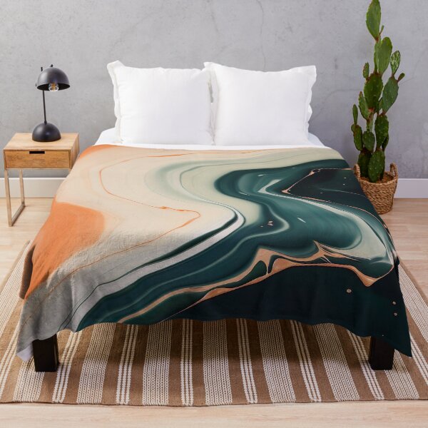 Artikelvorschau, Orange, Green, and White Marble Paint Swirl entworfen und verkauft von Digi-Artsy.