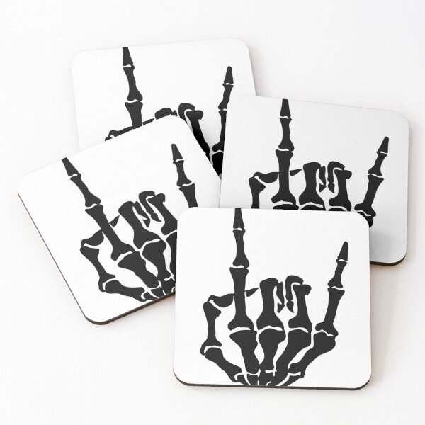 Item preview, Rock on skeleton hands graphic design print designed and sold by dcrc.